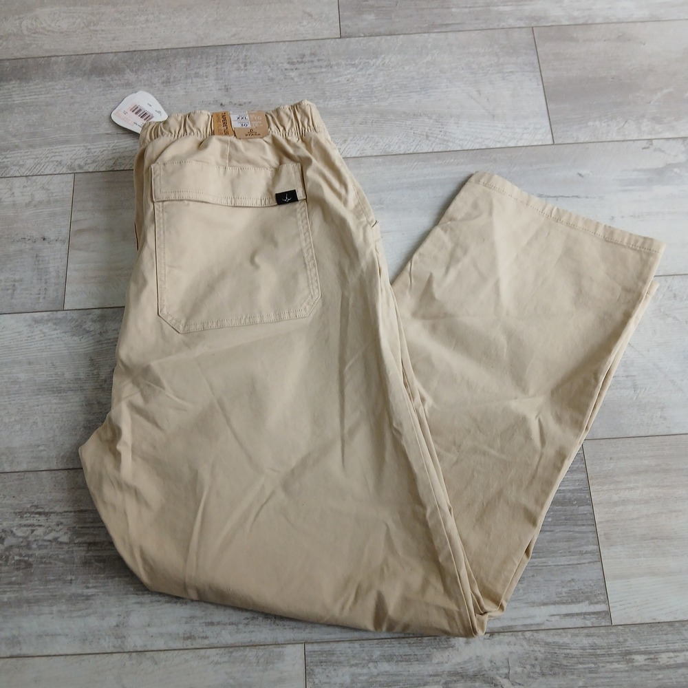 Prana Mojave Pant XXL‎ 30 Tapered Leg Organic Cotton Blend Mens Casual Beige